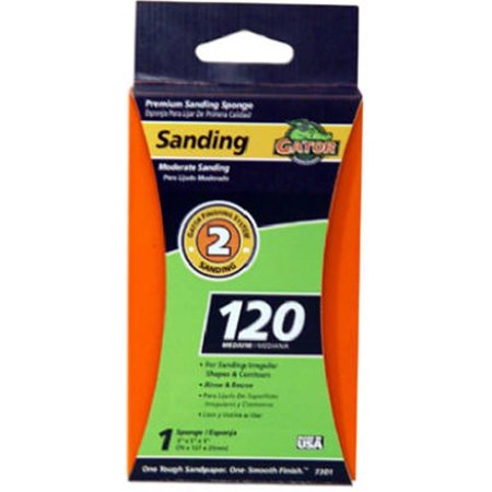 GATOR FINISHING 7301 3 x 5 x 1 in 120 Grit EZ123 Jumbo Sanding Sponge 839504